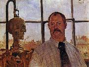 Lovis Corinth Self-portrait with Skeleton Sweden oil painting artist